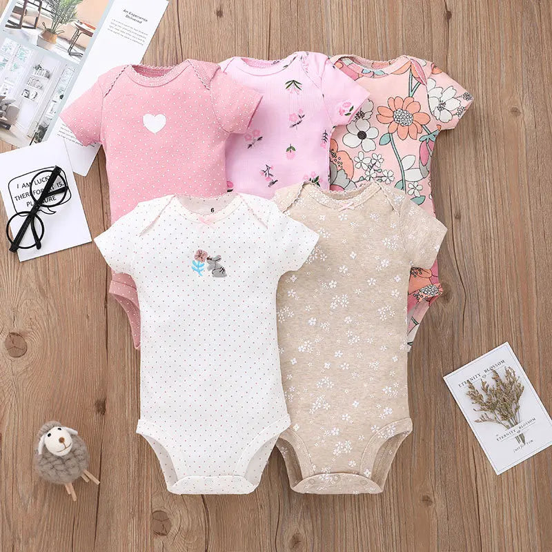 5PCS/Lot Baby Boys& Girls Bodysuits 100% Cotton