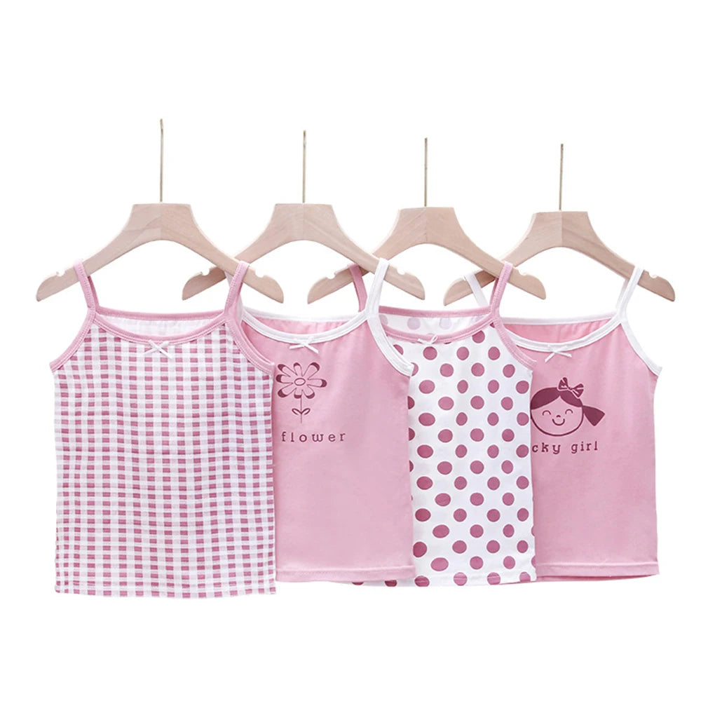 Bird_4Pcs Summer Tank Tops For Girls