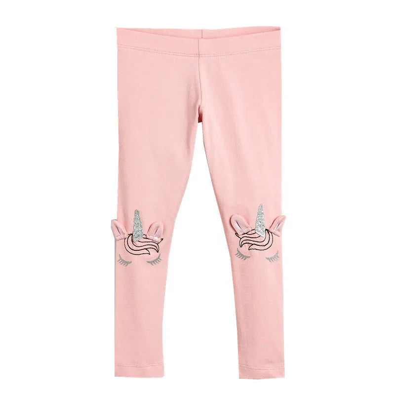 Joy_ Baby Girls Unicorn Cartoon Pencil Pants Hot Selling Pink Cotton Leggings