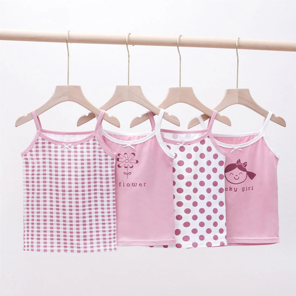 Bird_4Pcs Summer Tank Tops For Girls
