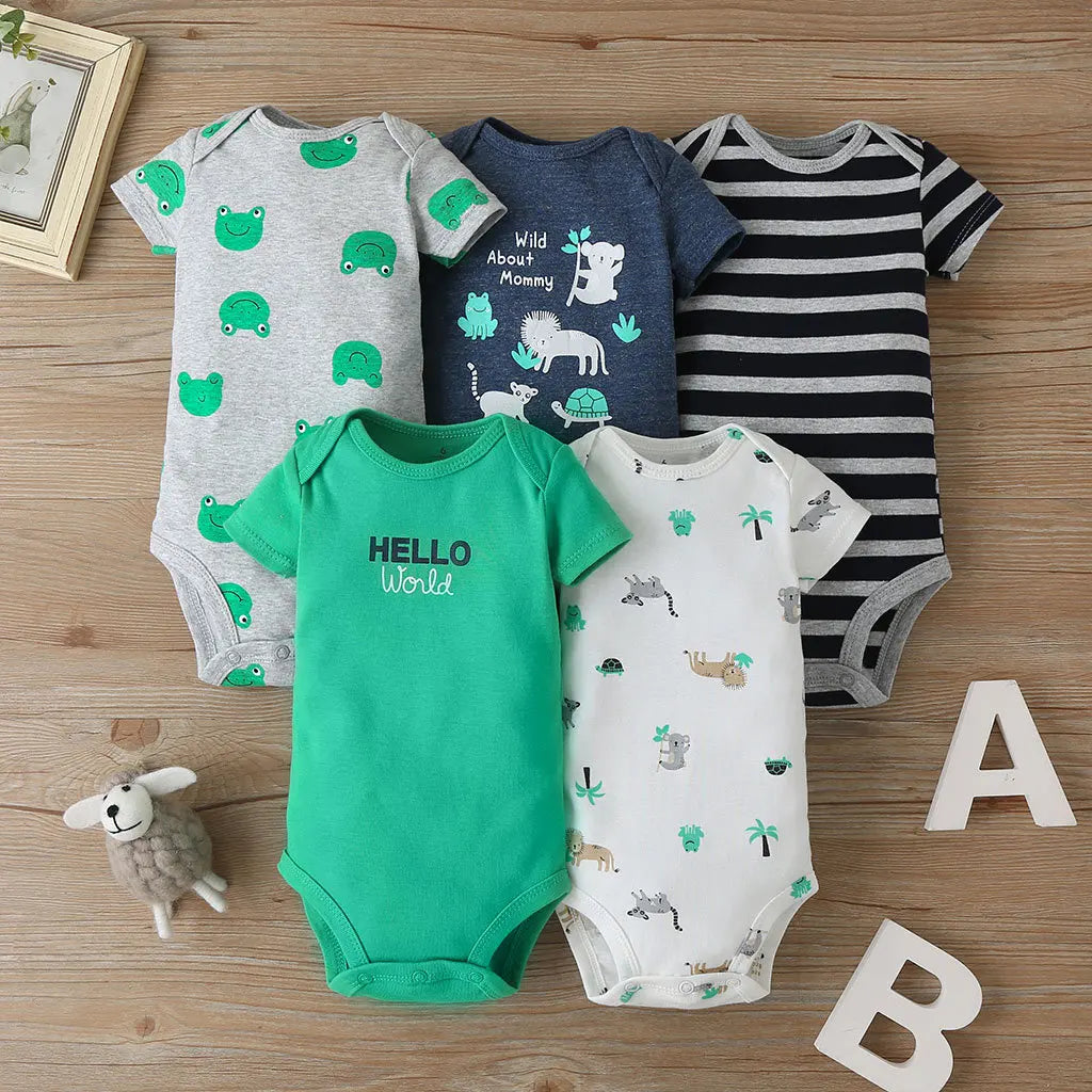 5PCS/Lot Baby Boys& Girls Bodysuits 100% Cotton