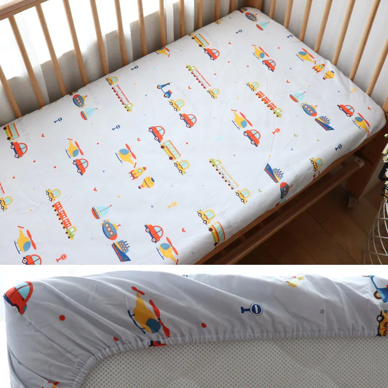 Little one_130x70cm 100% Cotton Baby Crib Fitted Sheet For Newborn