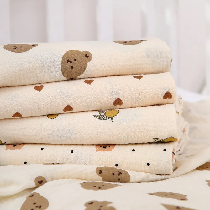 Joy_Cotton Muslin Cute Cartoon Printing Baby Swaddle Blanket