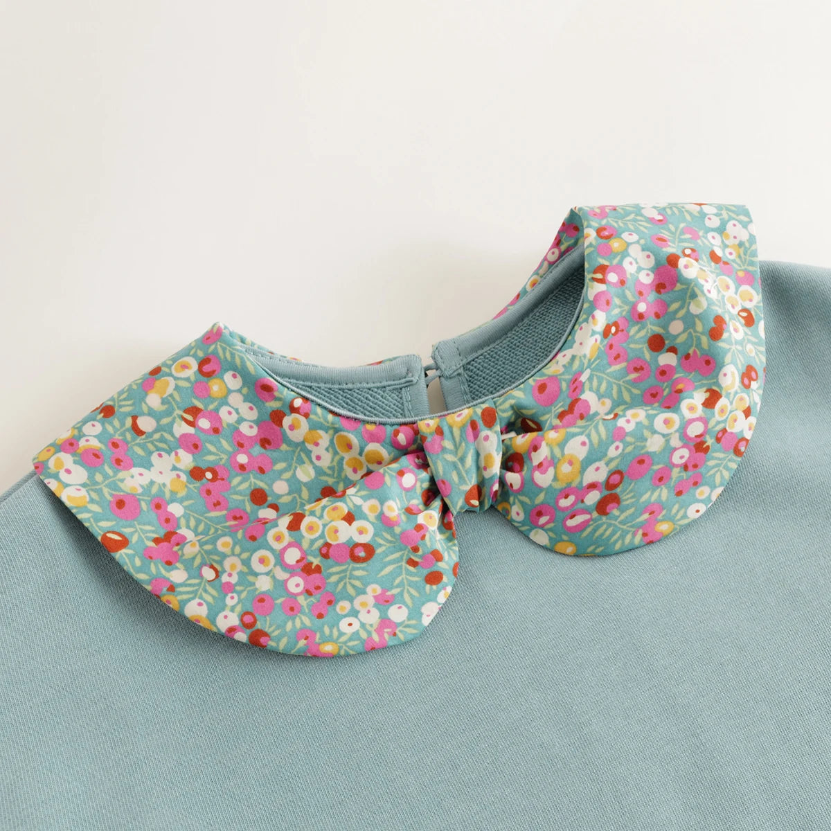 PRETTY _Girls Cotton Floral Bow Lapel Sweatshirt for Spring French Series