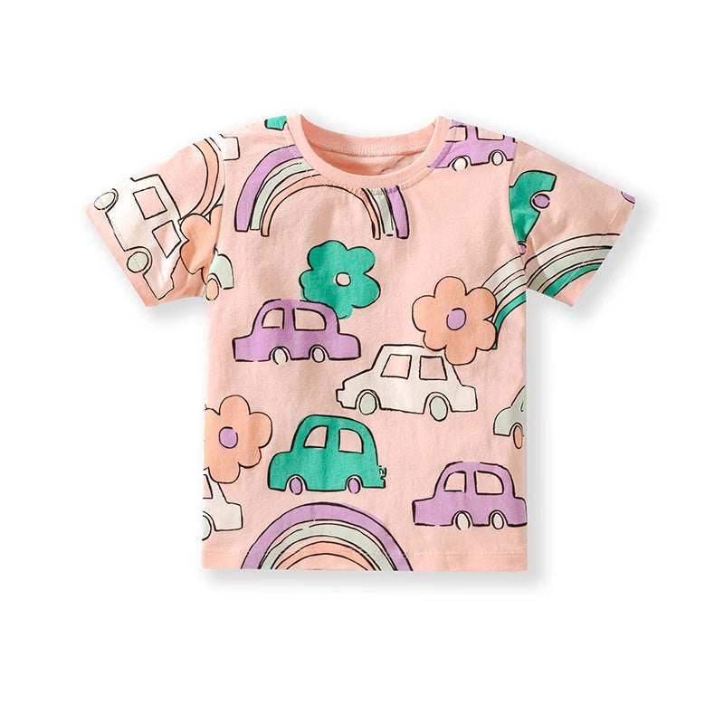 Little one_  Lovely Rabbit Summer Blue Short Sleeves T-shirt