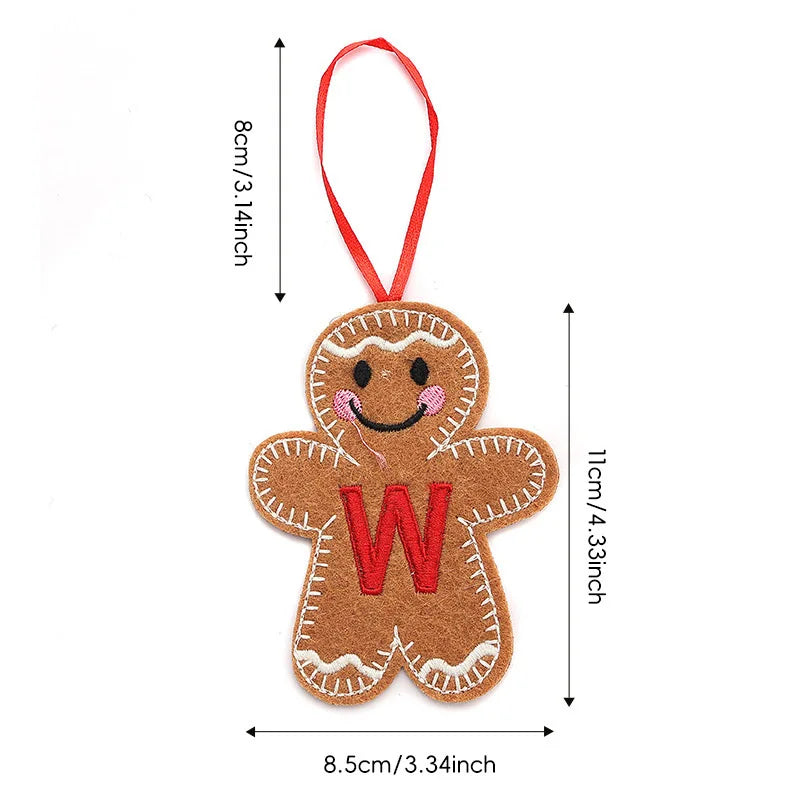 A-Z Gingerbread Man Doll Christmas Decoration Pendants