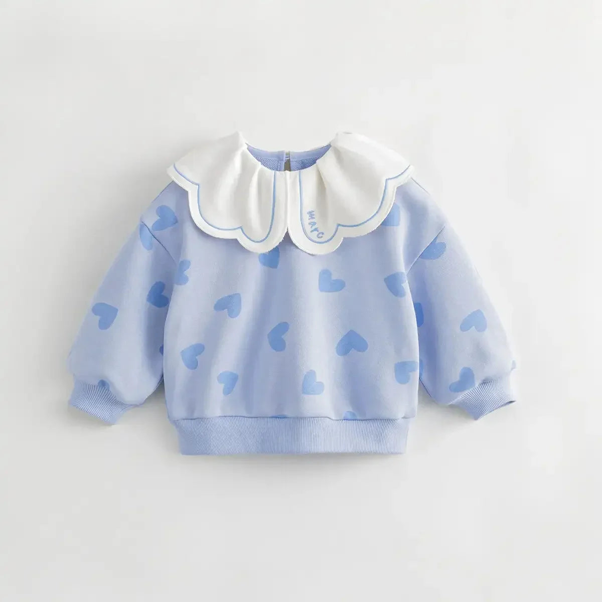 JOY _Baby Girls Lapel Collar Jacquard Print Sweatshirts for Spring & Autumn