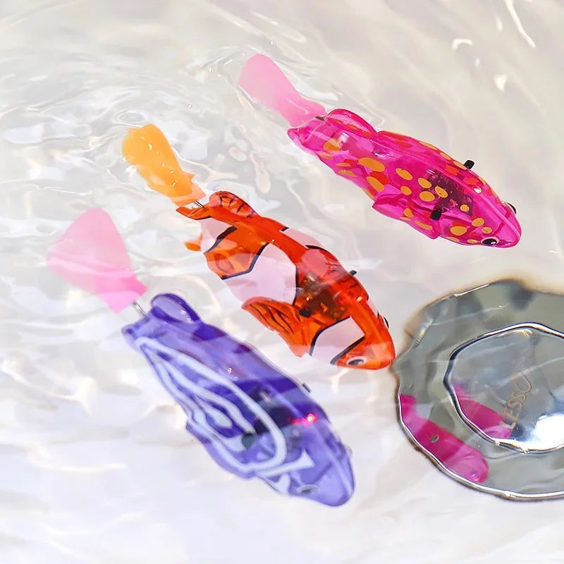 Little one_Electronic Pet Sensing Light Shower Interactive Swimming Water Fish Children's Toy