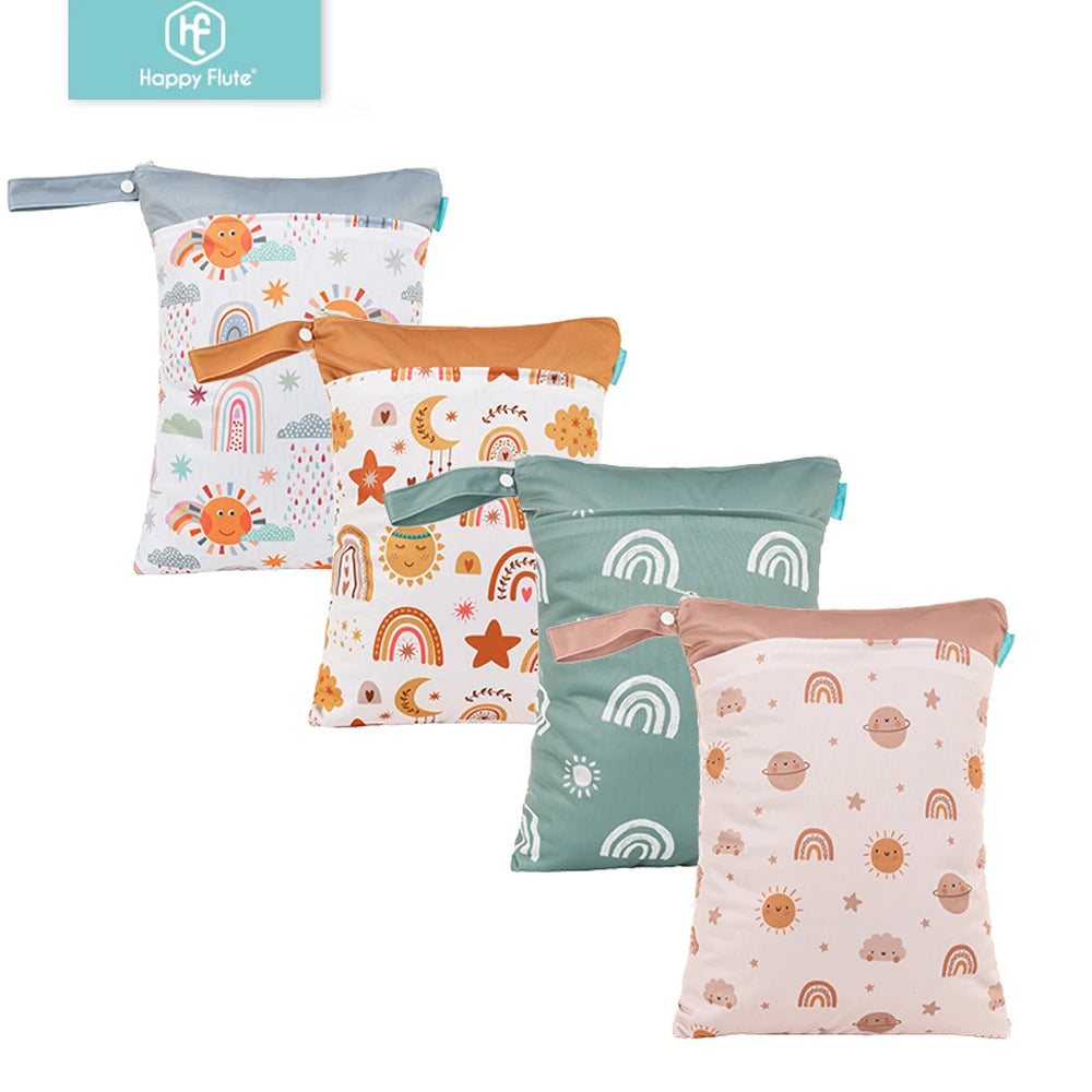 LITTLE ONE_ Wetbag For Baby Diapers Nappies Waterproof Reusable Diaper Bag With Two Zipper 30cmx40cm