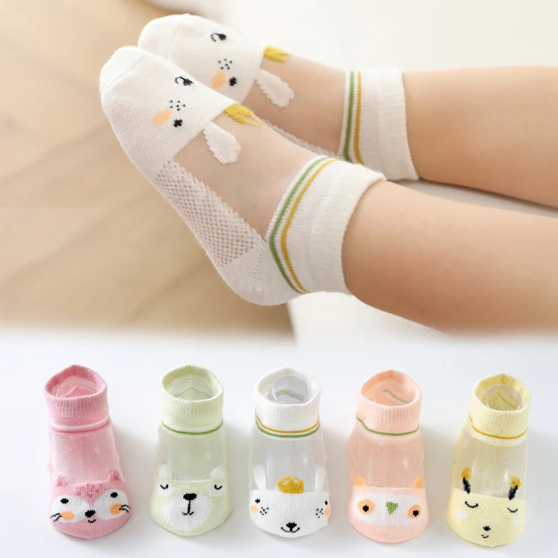 SUNNY_5 Pairs/lot Children  Mesh Socks Baby Boys &Girls