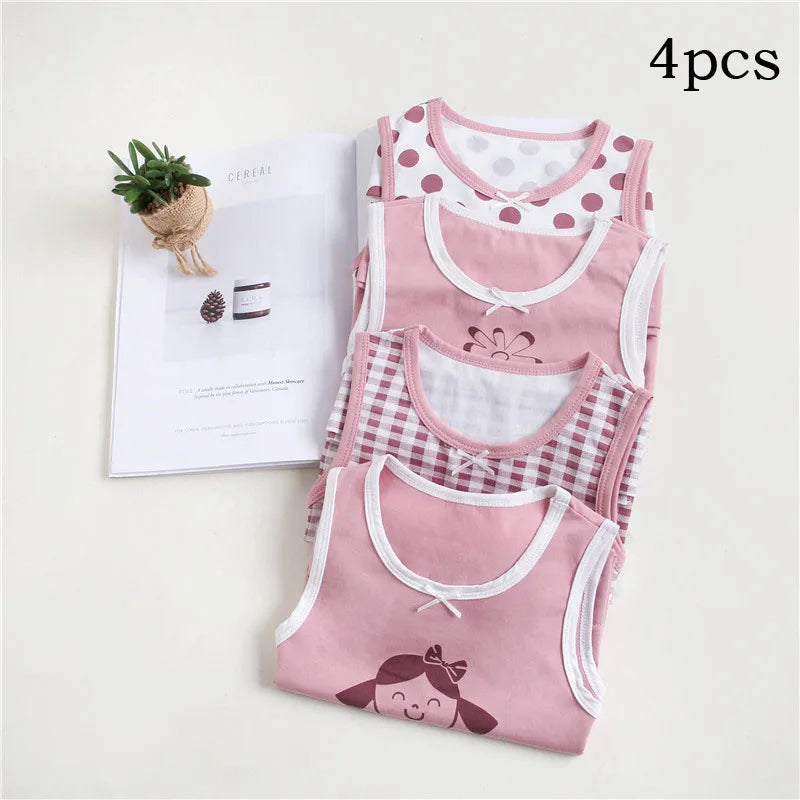 Bird_4Pcs Summer Tank Tops For Girls