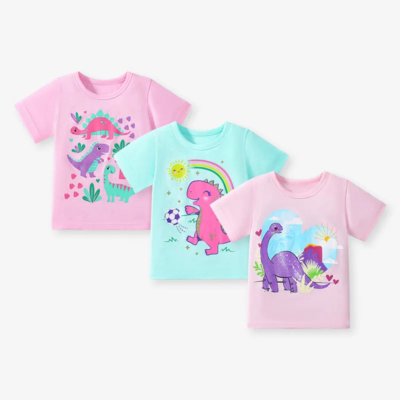 Little kid_ Children's Clothing 3PCS  Summer y Girls  T Shirts 2-7 Years