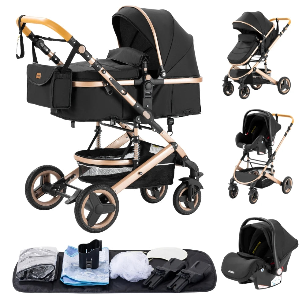Bird _Luxurious 3 in 1 Baby Stroller Portable Travel Baby Carriage