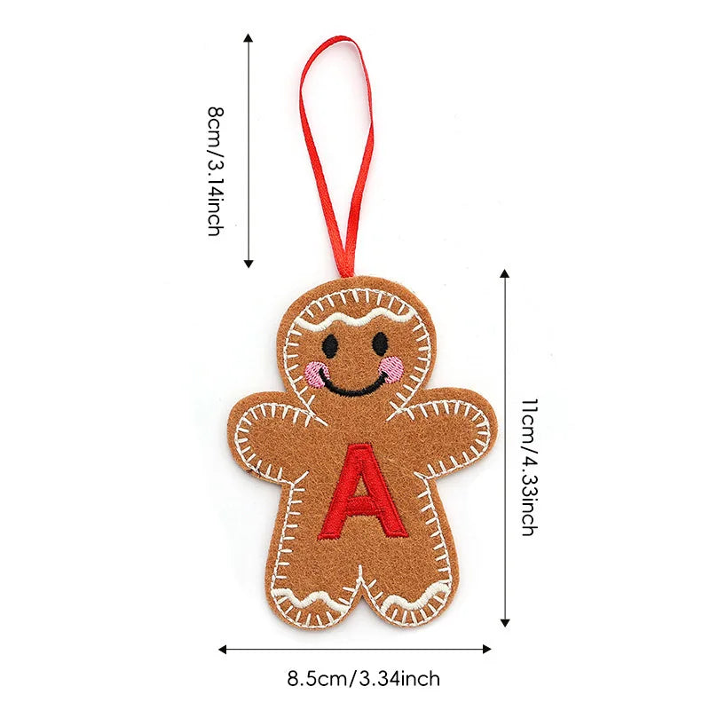 A-Z Gingerbread Man Doll Christmas Decoration Pendants