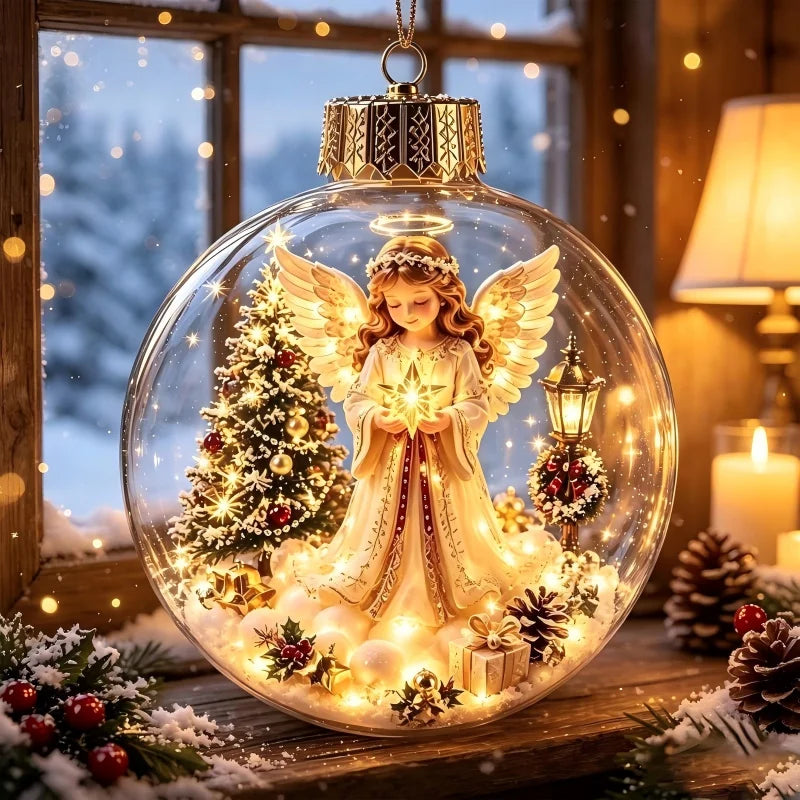 3D Christmas Snow Globe Ornament Xmas Tree Santa Snowman