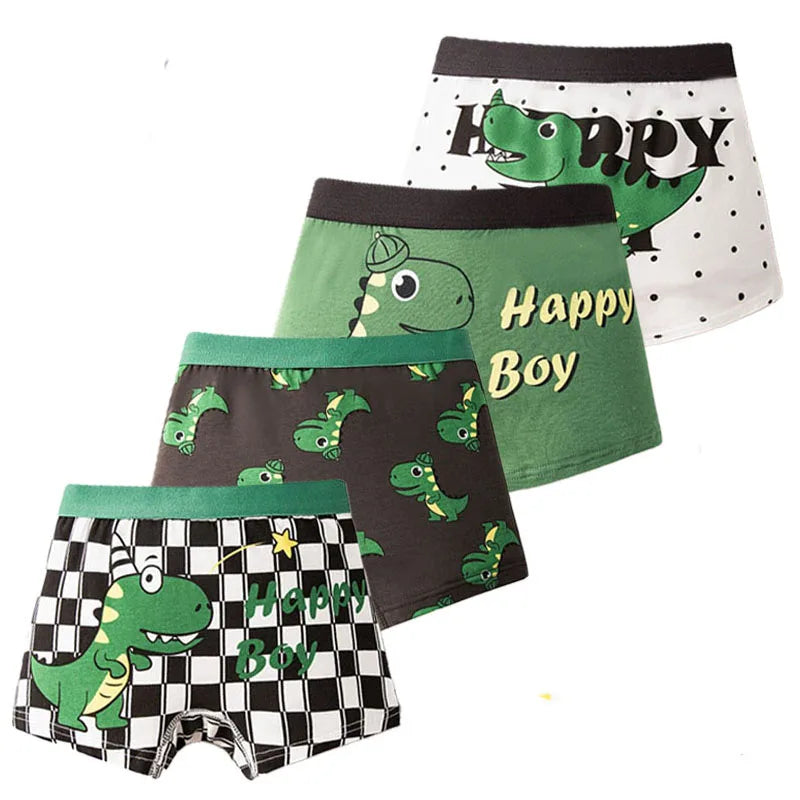 Bird_4 Pcs/Lot Children Panties Cotton Underwear For Boys 3-14 Years