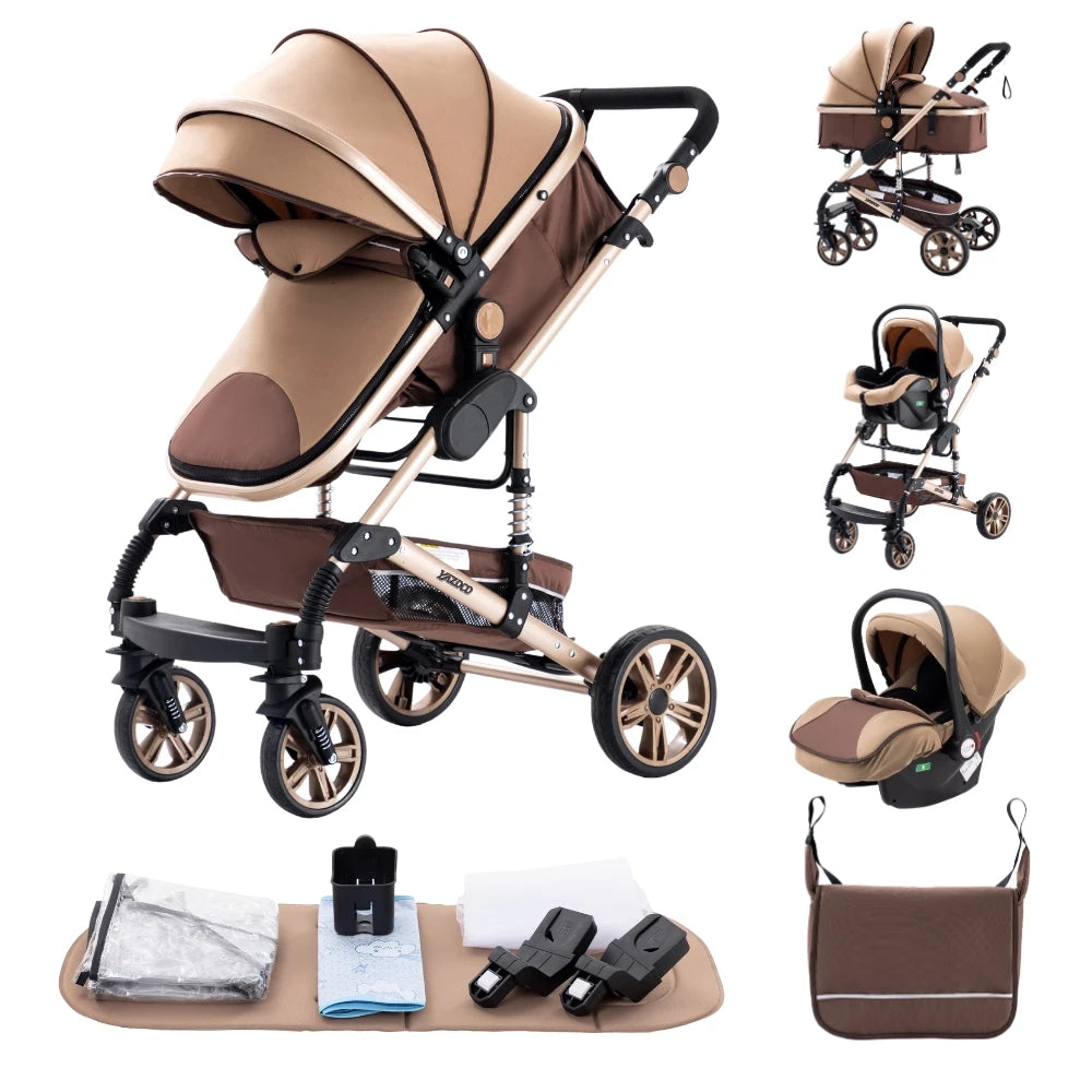 Bird _Luxurious 3 in 1 Baby Stroller Portable Travel Baby Carriage