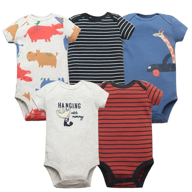 5PCS/Lot Baby Boys& Girls Bodysuits 100% Cotton