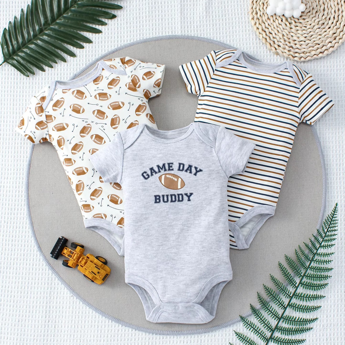 3PCS Summer Baby Bodysuit