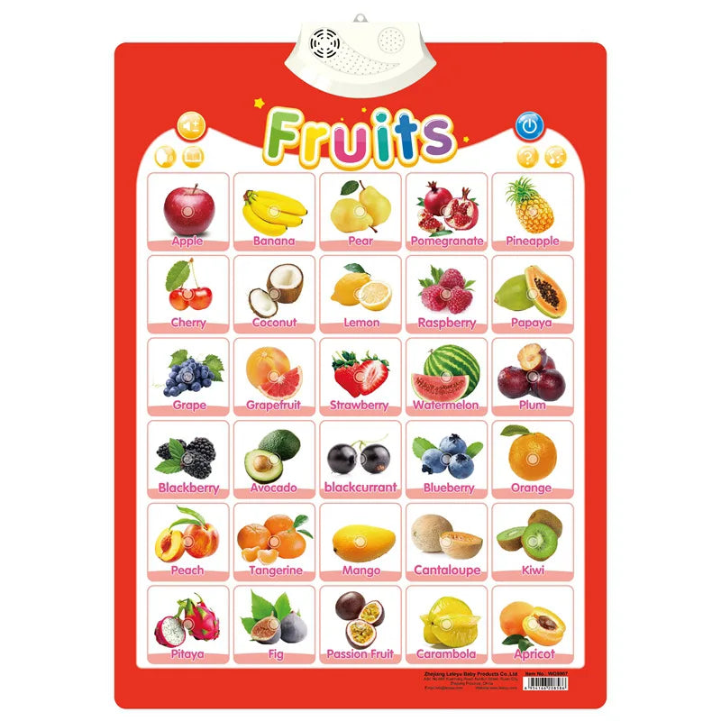 Electronic English Alphabet Wall Chart Talking ABC Letters 123s