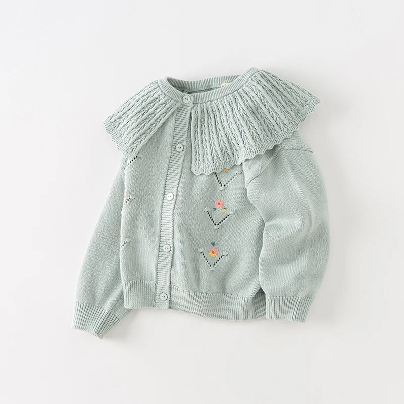 Flowry_ Girl's  Cardigan Knit Overcoat