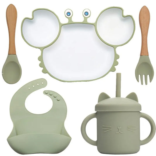 KIWII _Baby Dish Baby Bowls Plates and Spoons Set