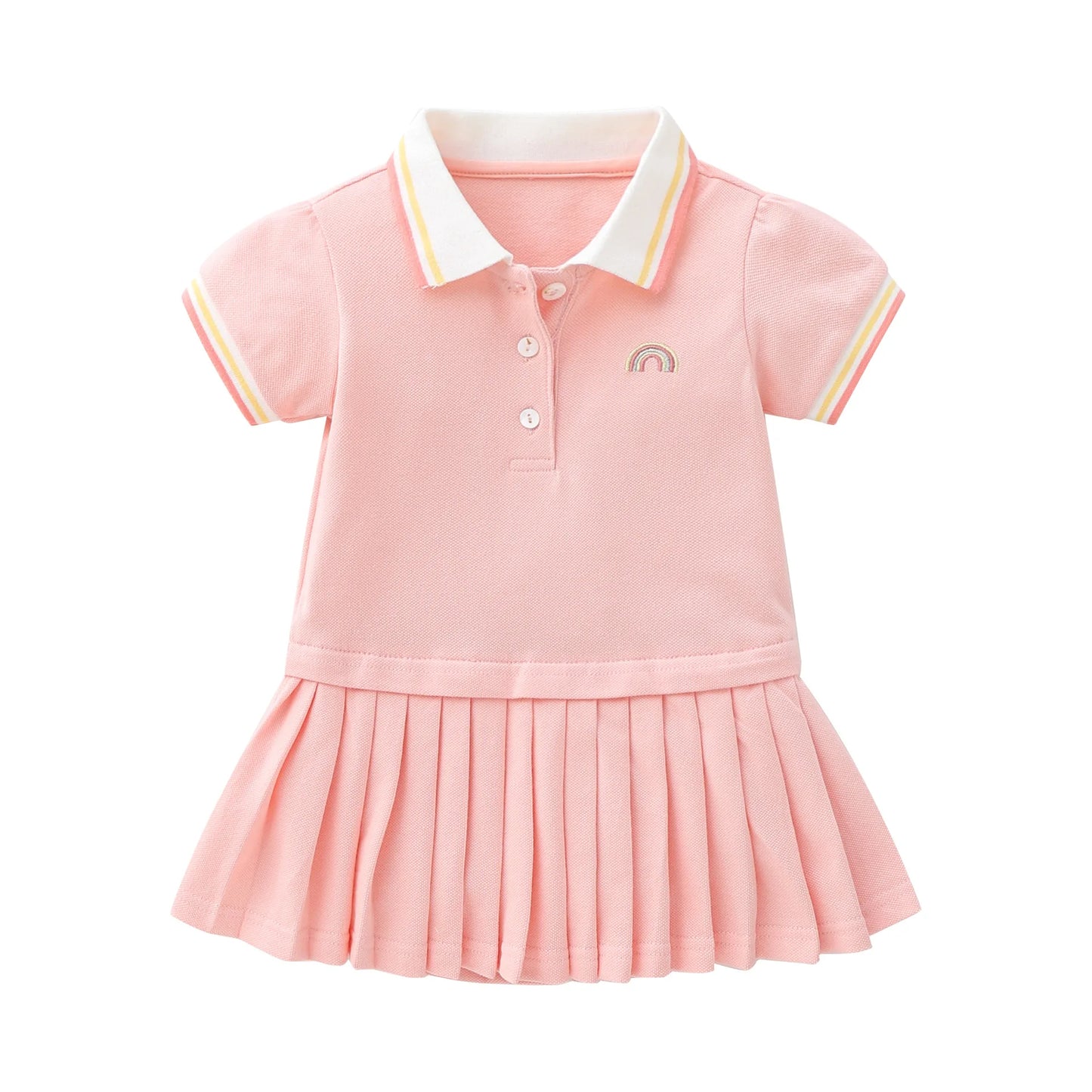 Little KID_  Girls Pink Polo Dress
