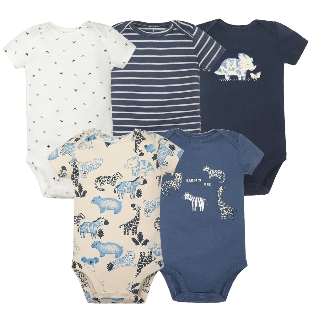 5PCS/Lot Baby Boys& Girls Bodysuits 100% Cotton