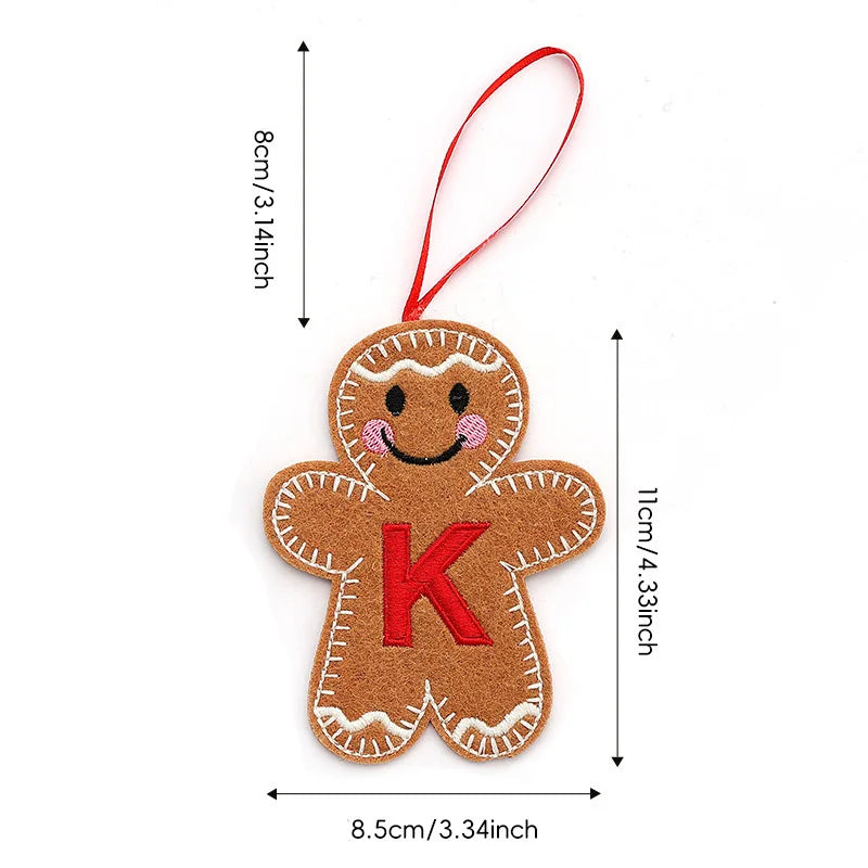 A-Z Gingerbread Man Doll Christmas Decoration Pendants