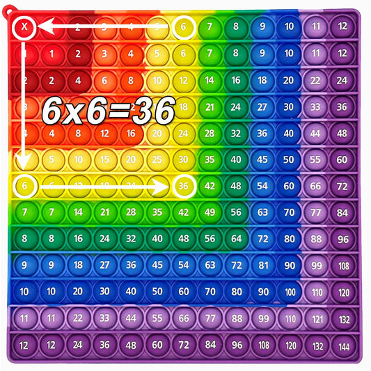 Colorful 12x12 Multiplication Push Bubble Fidget Pop Toys