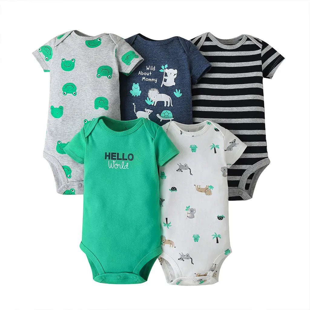 5PCS/Lot Baby Boys& Girls Bodysuits 100% Cotton