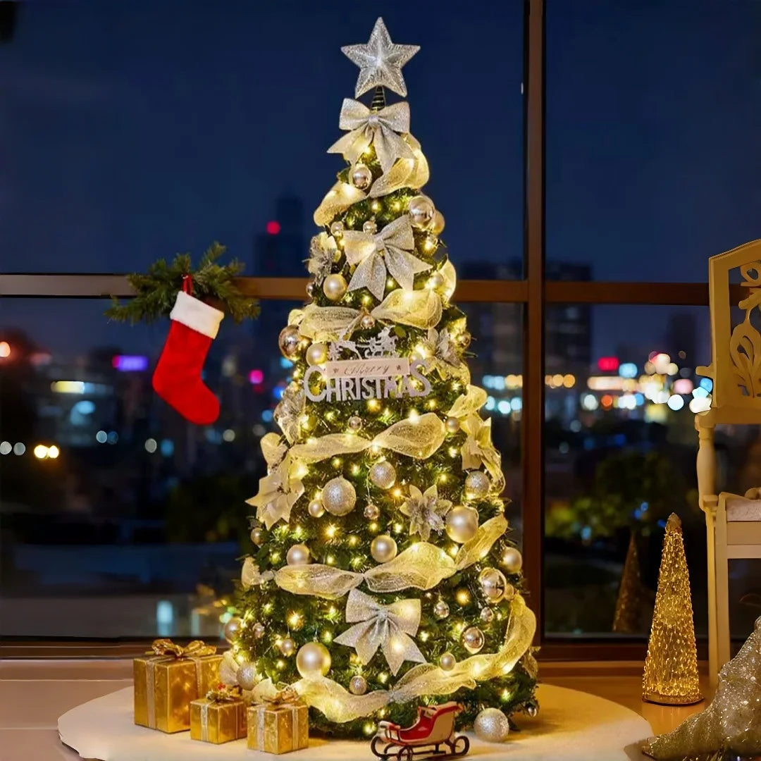 1.2-2.1m Foldable Pre-Decorated Christmas Tree