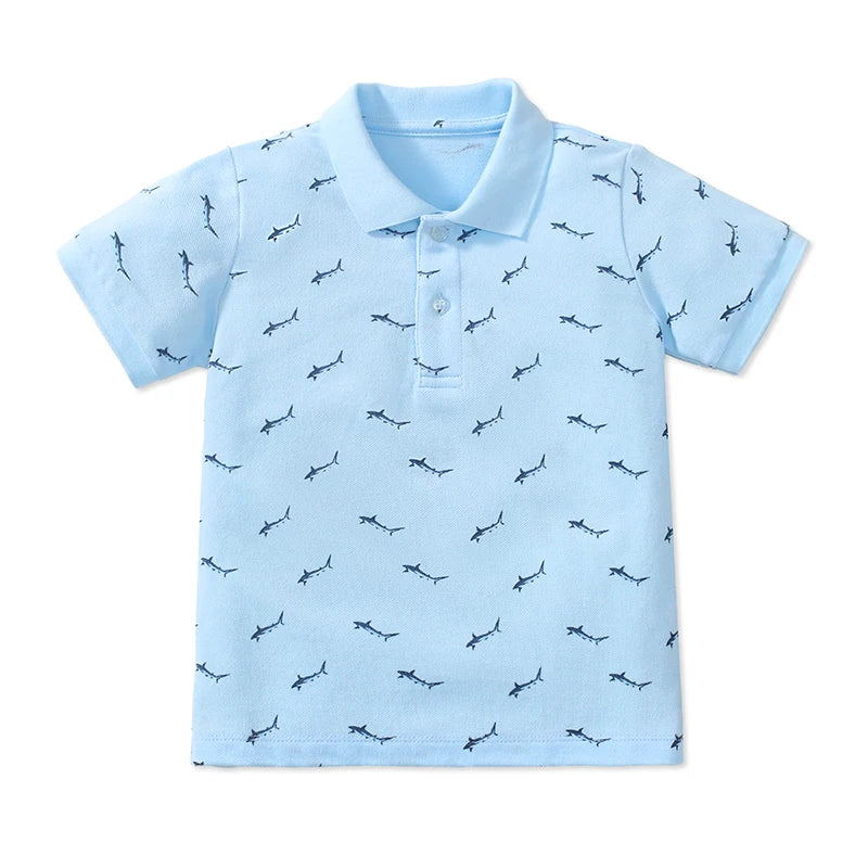 Little ONE_  Children's  Summer Cartoon Sharks Polo Shirts