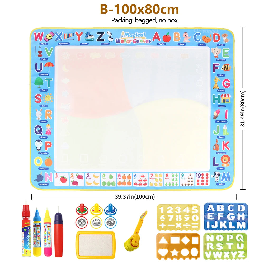 100x80CM Magic Water Drawing Mat with Reusable Magic Pens