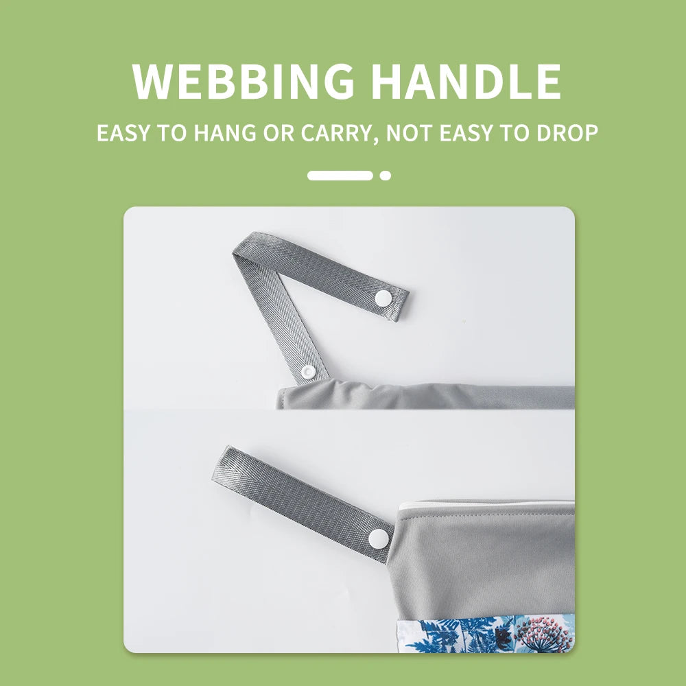 LITTLE ONE_ Wetbag For Baby Diapers Nappies Waterproof Reusable Diaper Bag With Two Zipper 30cmx40cm