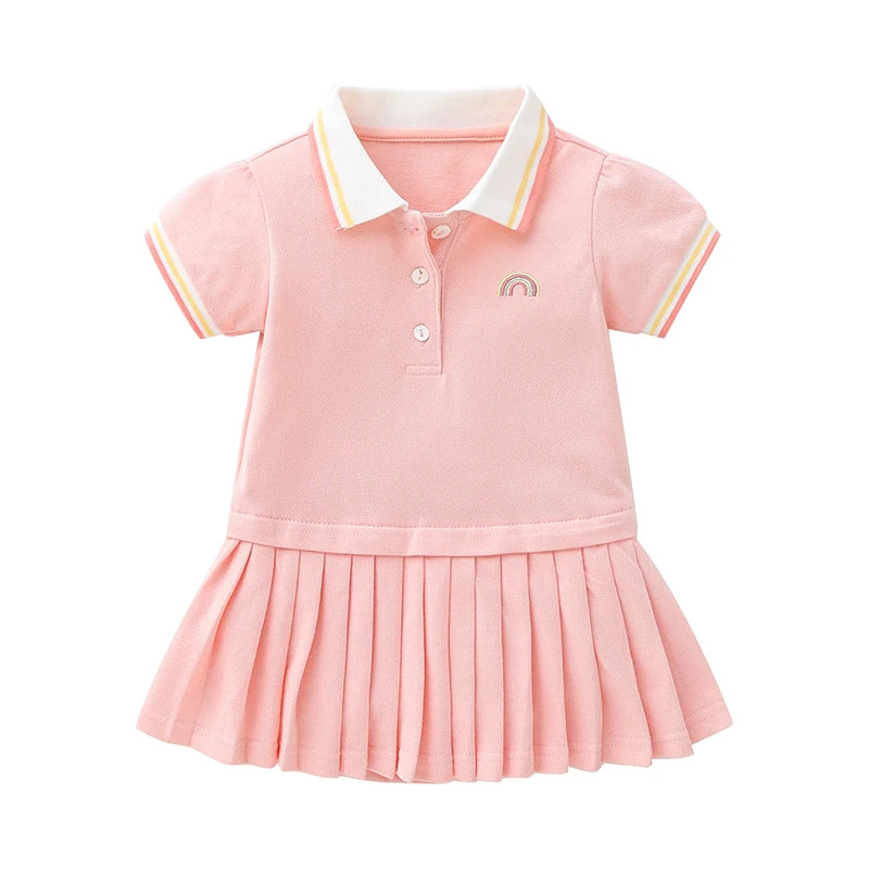 Little KID_  Girls Pink Polo Dress