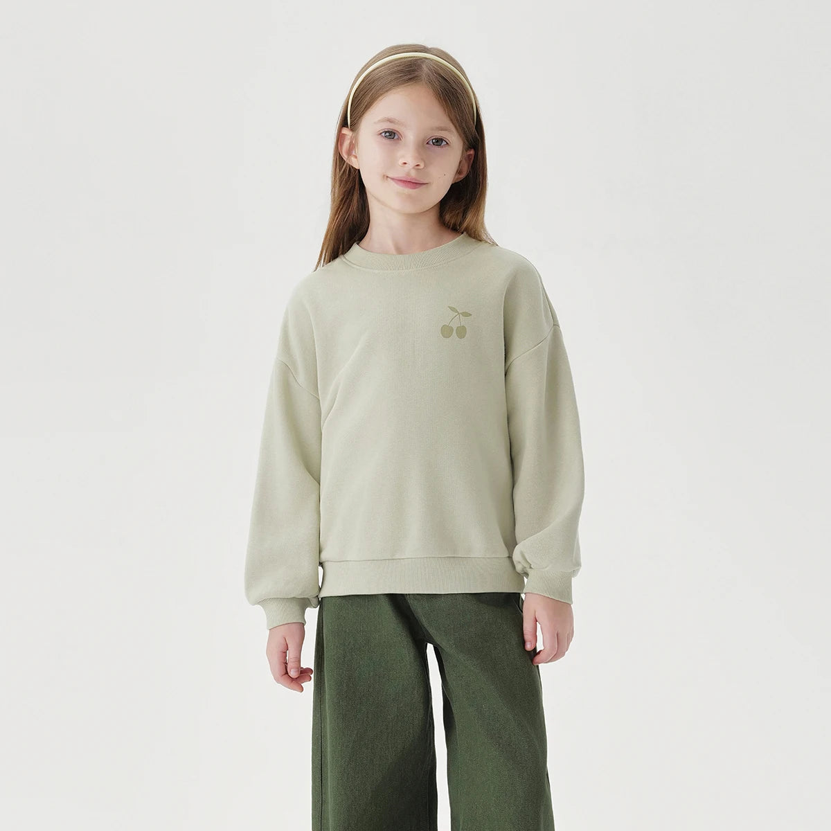 MARY_Girls French Crew Neck Loose Sweatshirt