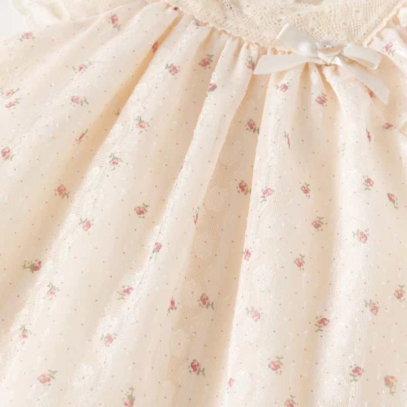 Flowry _Flying Sleeves Baby Dress for Girls