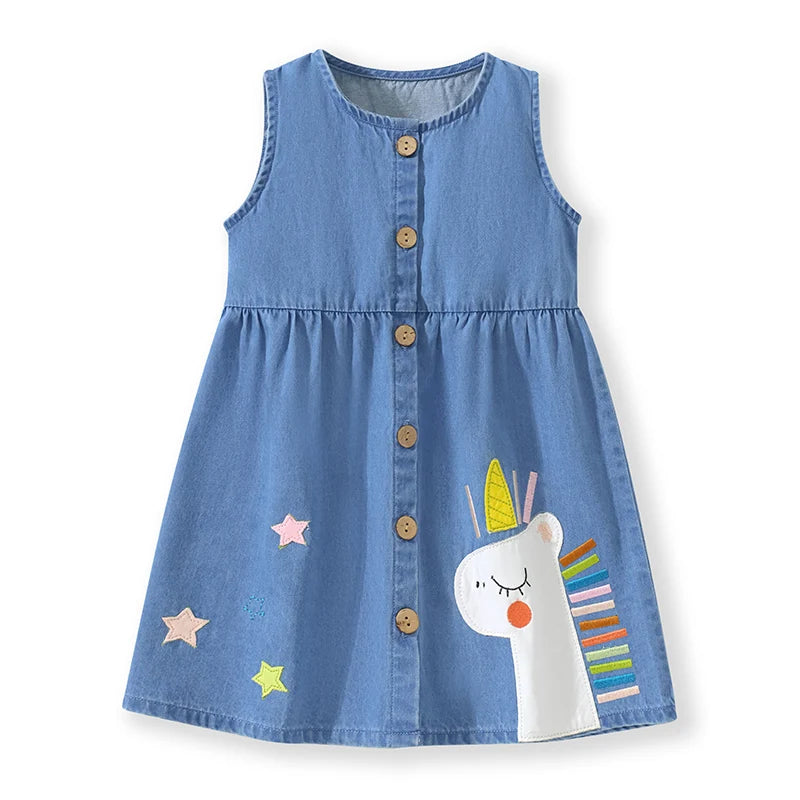 Little Kid_  Girls Lovely Unicorn Dress  for Kids 2-7 year