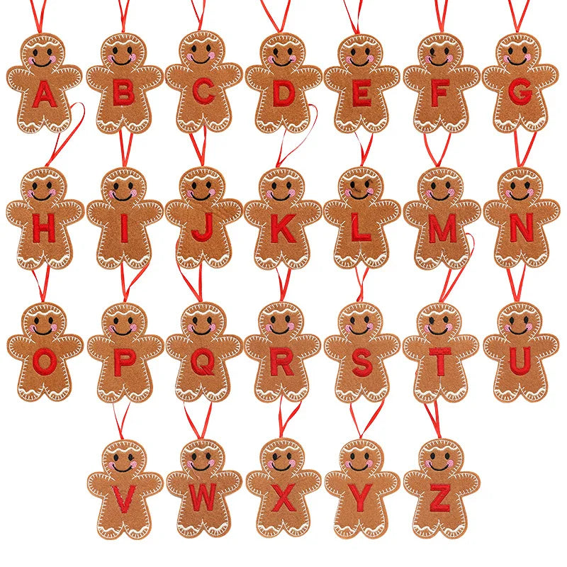 A-Z Gingerbread Man Doll Christmas Decoration Pendants