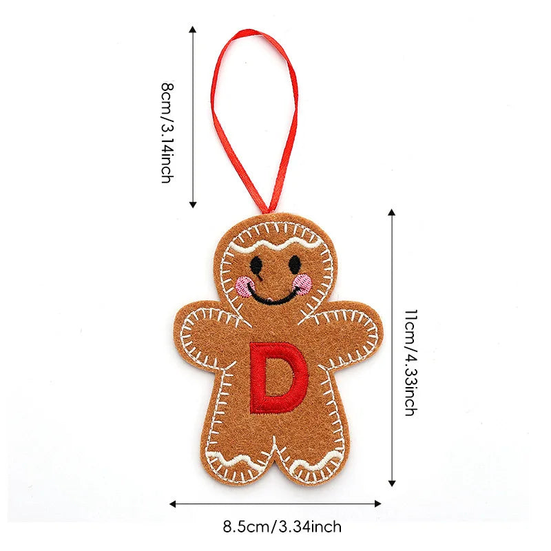 A-Z Gingerbread Man Doll Christmas Decoration Pendants