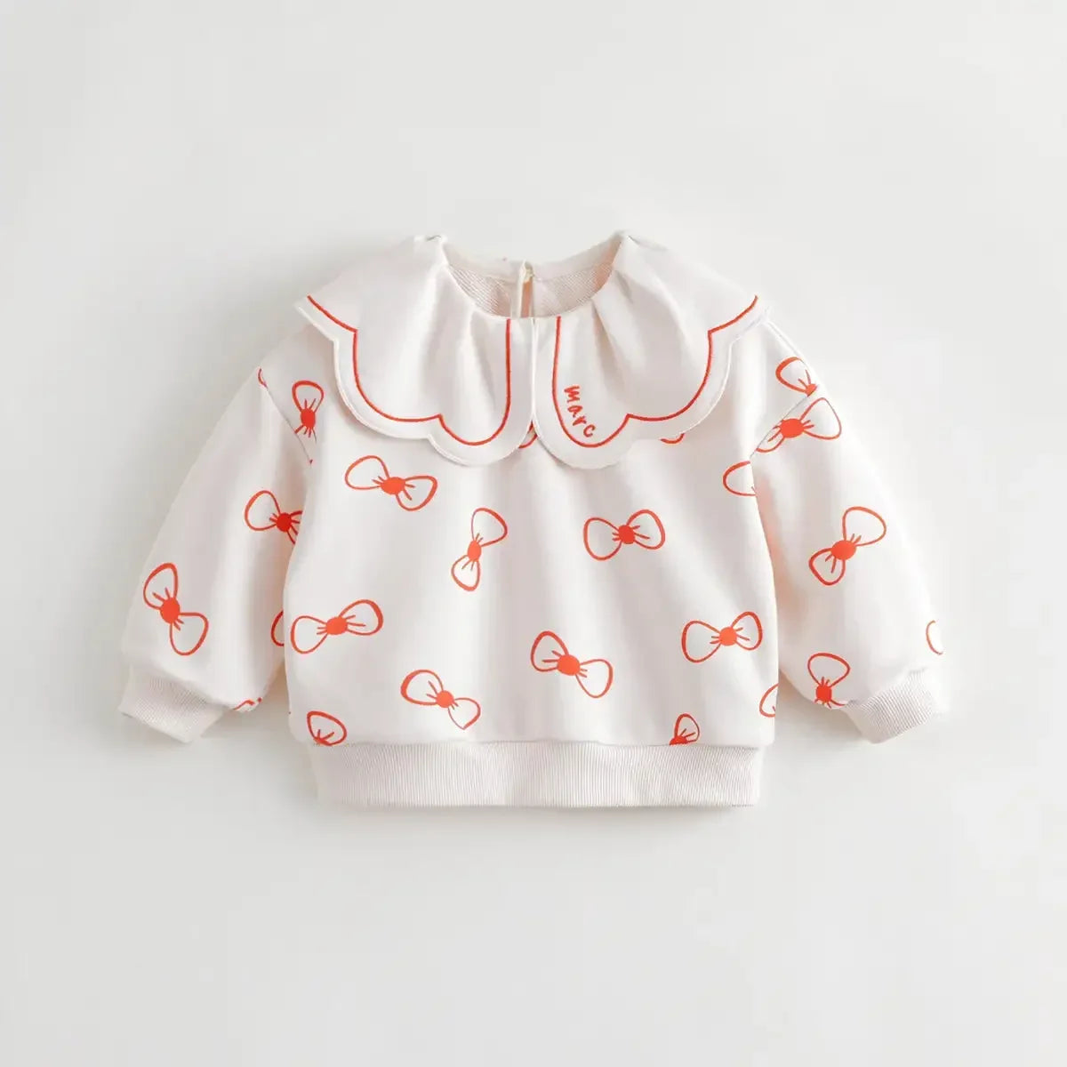 JOY _Baby Girls Lapel Collar Jacquard Print Sweatshirts for Spring & Autumn