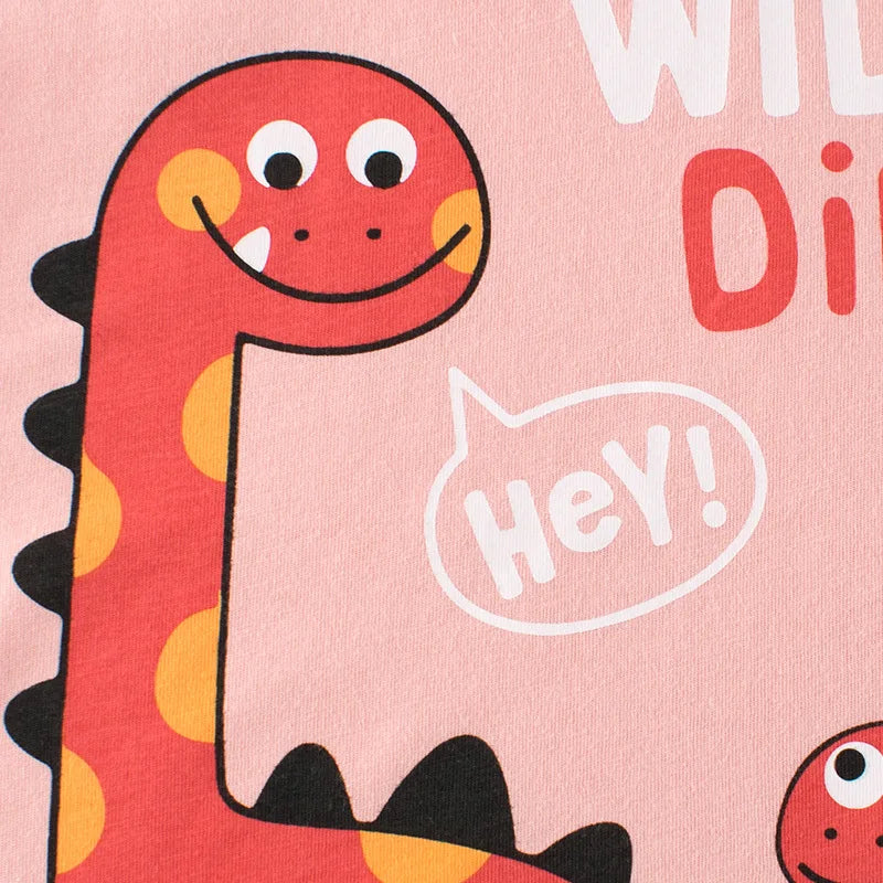 JOY_ Children Vests for girls &boys Clothing 100% Cotton Dinosaur Cartoon Sport Causal Tank Tops