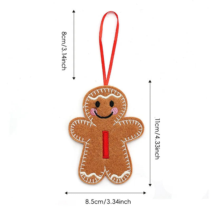 A-Z Gingerbread Man Doll Christmas Decoration Pendants