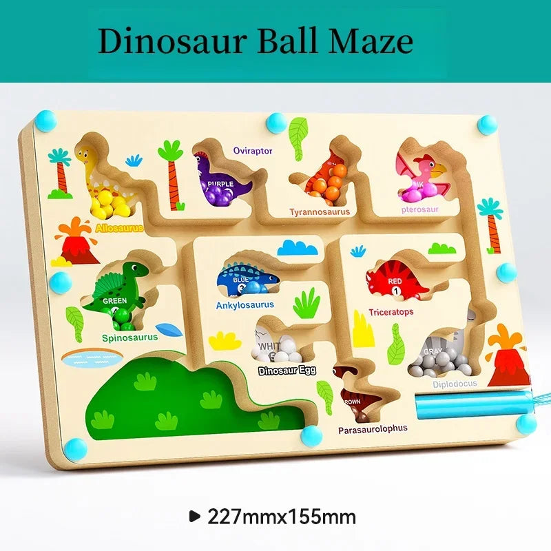 Magnetic digital bead magnetic maze toy