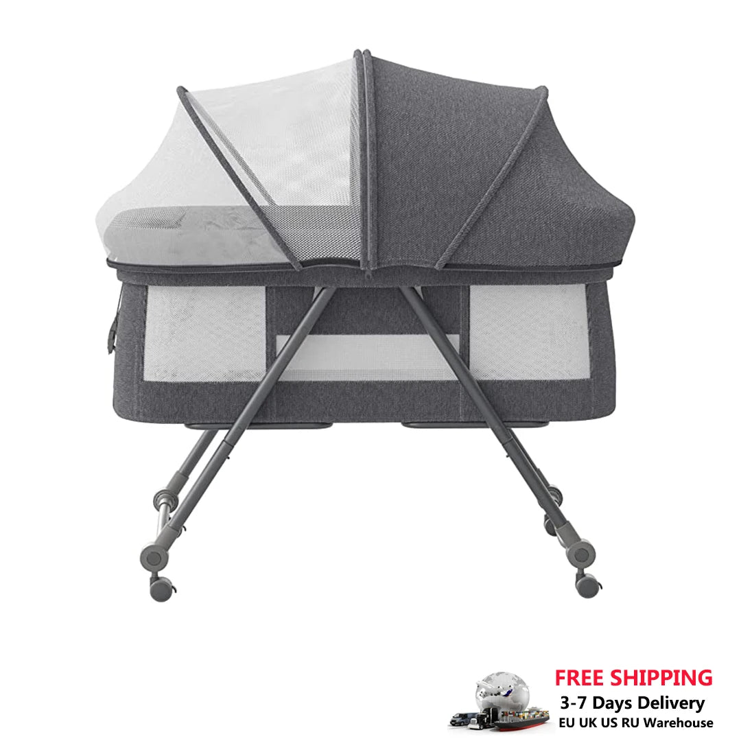 Joy_Baby Grab-and-go Travel Cot  with Mattress & Silent Wheels