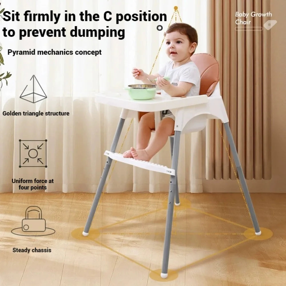 Lovely kid _Baby High Chair Adjustable Height Children Feeding Chairs with Removable