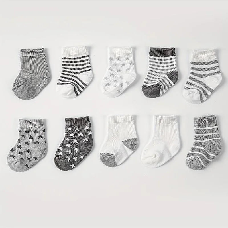 SUNNY_5 pairs/lot New spring and autumn star striped baby socks