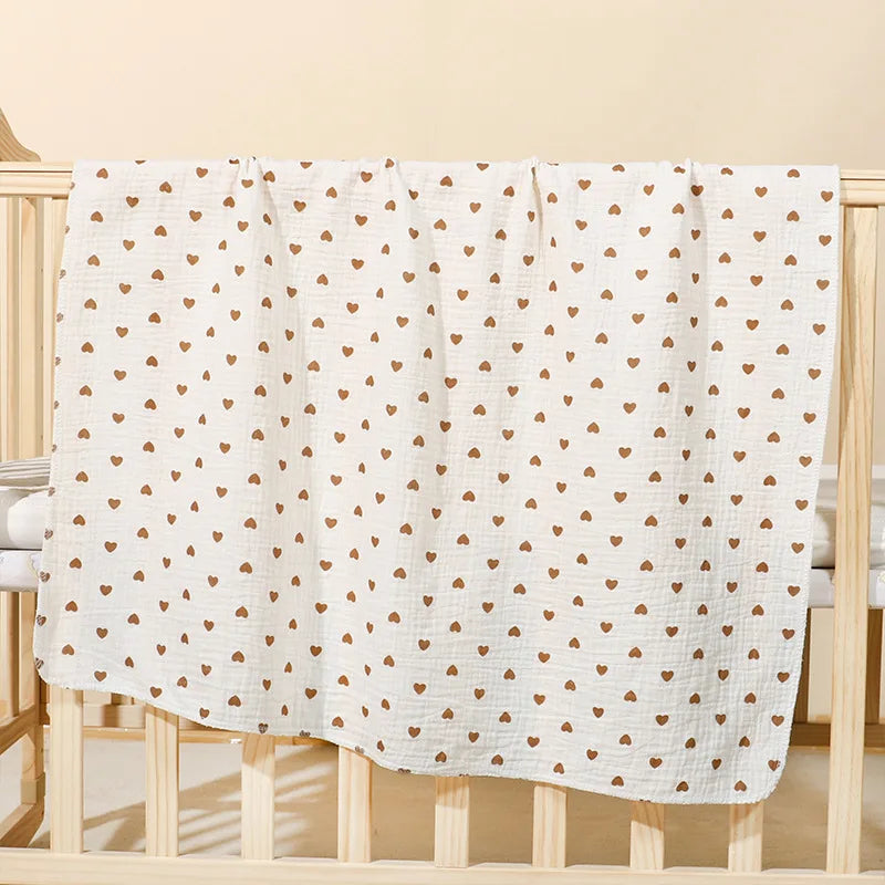Joy_Cotton Muslin Cute Cartoon Printing Baby Swaddle Blanket