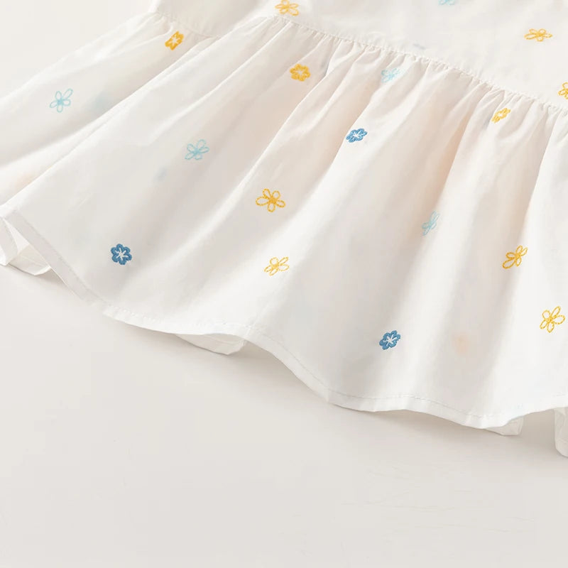 Two-Piece Girls Flower Thin Top Shorts Set